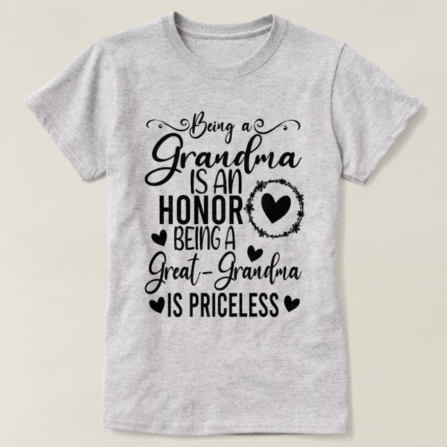 Camiseta Ser Una Abuela Es Un Honor Ser Una Gran Abuela (Diseño del anverso)