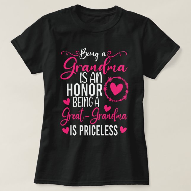 Camiseta Ser Una Abuela Es Un Honor Ser Una Gran Abuela (Diseño del anverso)
