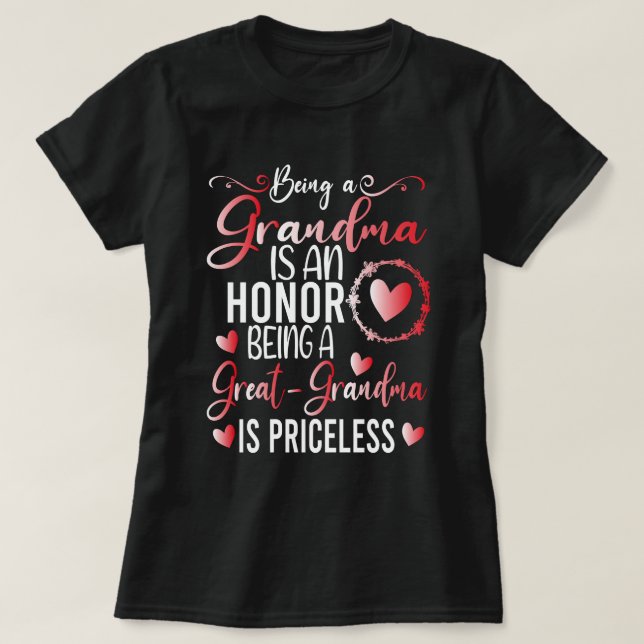 Camiseta Ser Una Abuela Es Un Honor Ser Una Gran Abuela (Diseño del anverso)