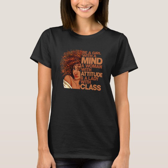 Camiseta Ser Una Chica Con Una Mujer Mental Con Una Dama De (Anverso)