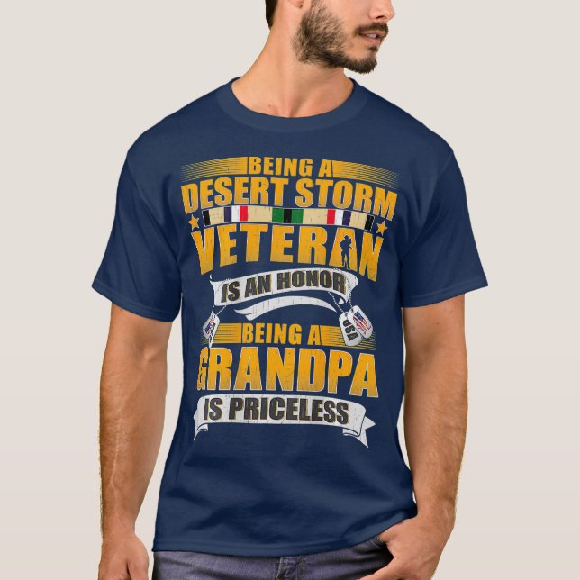 Camiseta Ser veterano de tormenta del desierto es un abuelo (Anverso)