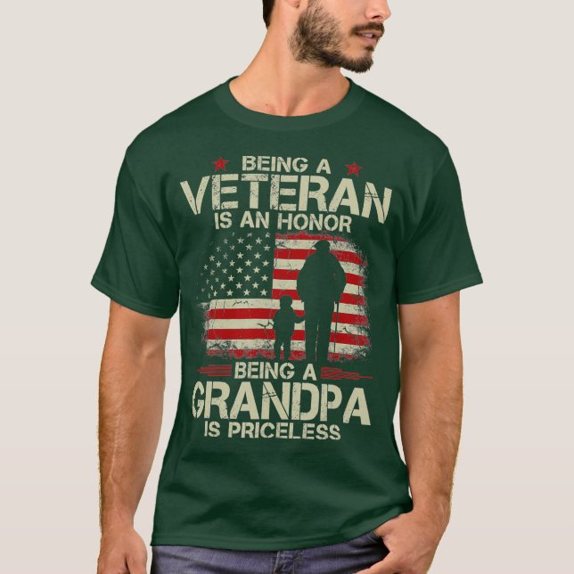 Camiseta Ser Veterano Es Un Honor Ser Abuelo (Anverso)