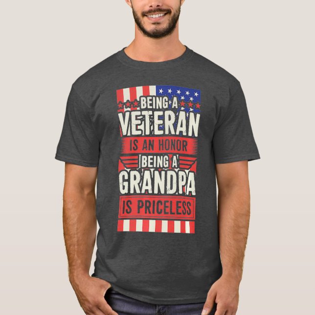 Camiseta Ser Veterano Es Un Honor Ser Abuelo (Anverso)