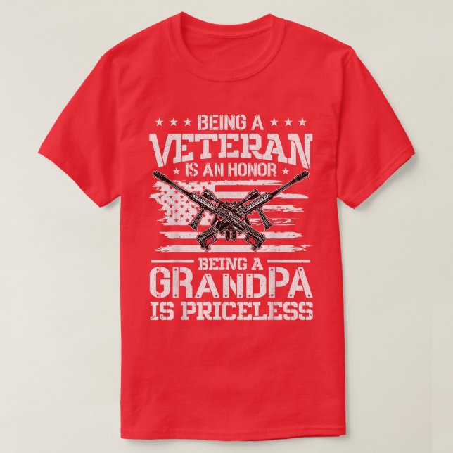 Camiseta Ser Veterano Es Un Honor Ser Abuelo Es Pri (Diseño del anverso)