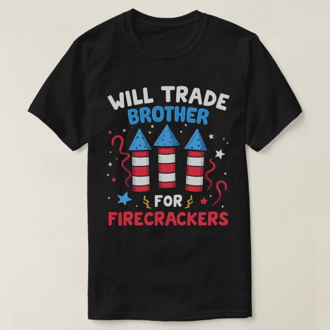 Camiseta ¿Será gracioso Comerciar Con Hermano Para Los Cami (Diseño del anverso)
