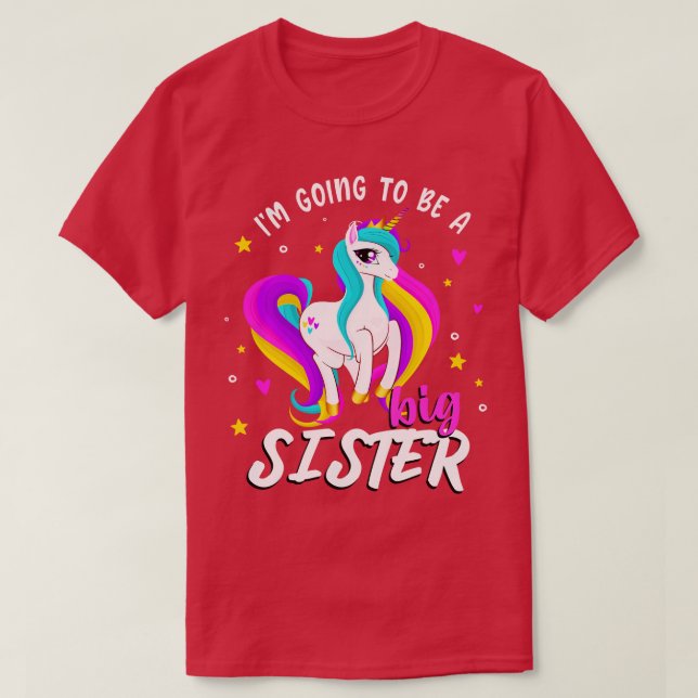 Camiseta Será Una Gran Hermana Chica Unicornio (Diseño del anverso)