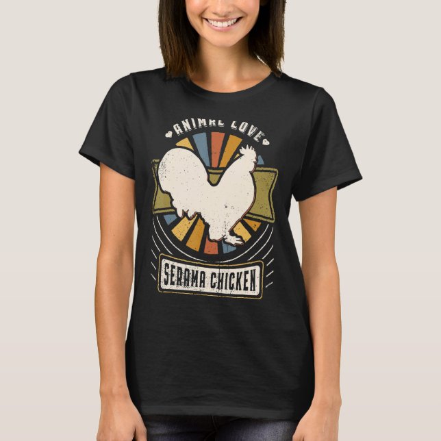 Camiseta Serama Chicken Vintage Classic Retro Animal (Anverso)