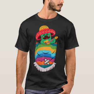 Camiseta Serapé bolsillo Piñata Mejicana cactus guitarra Fi