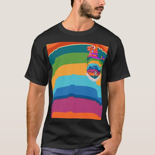 Camiseta Serape Bolsillo Piñata Mexicano Fiesta Divertida C (Anverso)