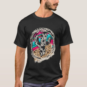 Camiseta SERAPE CACTUS Estampado de vaca Leopardo Impresión