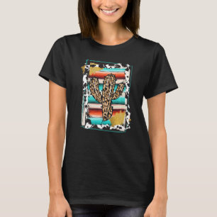 Camiseta SERAPE CACTUS Leopardo Cow Pattern Print Cowgirl R