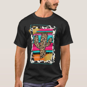 Camiseta SERAPE CACTUS Leopardo Cow Pattern Print Cowgirl R