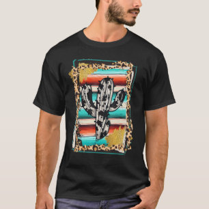 Camiseta SERAPE CACTUS Leopardo Cow Pattern Print Cowgirl R