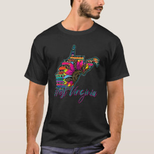 Camiseta Serape Leopard West Virginia Chica Mamáes de Virgi