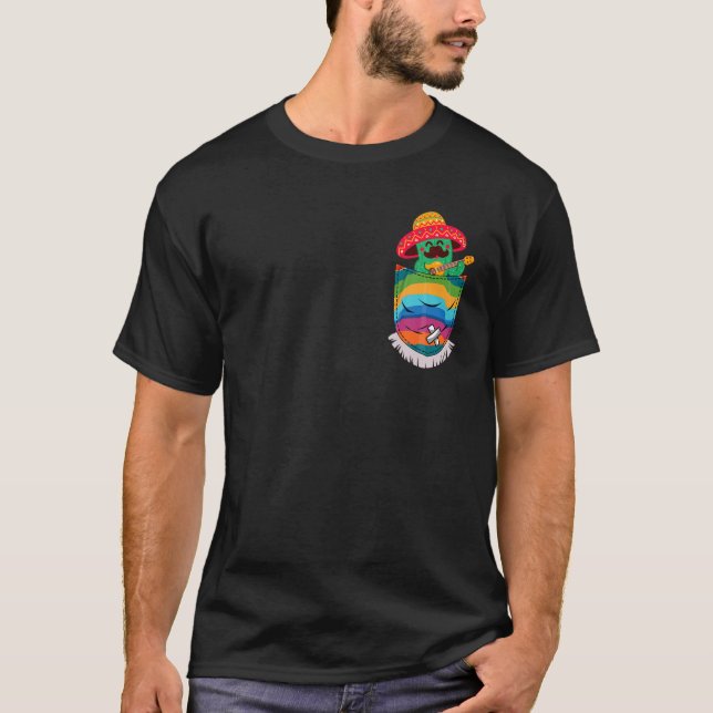 Camiseta Serape Pocket Pinata Cactus Mexicano Fiesta (Anverso)