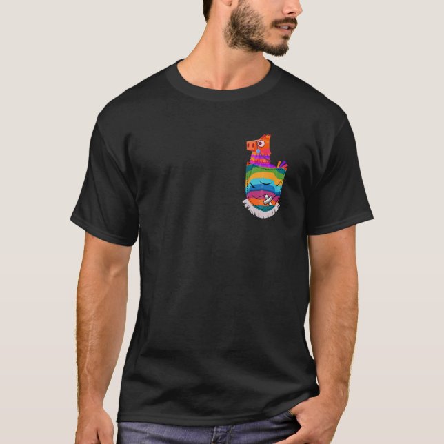 Camiseta Serape Pocket Pinata Funny Fiesta Cinco De (Anverso)