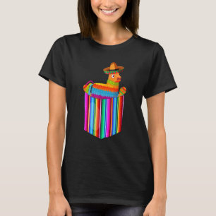 Camiseta Serape Pocket Pinata Mexicana Saliendo A La Luz Ci