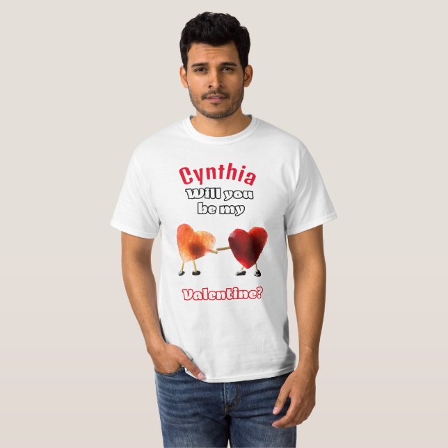 Camiseta ¿Serás mi Valentine? Hombre (Anverso completo)