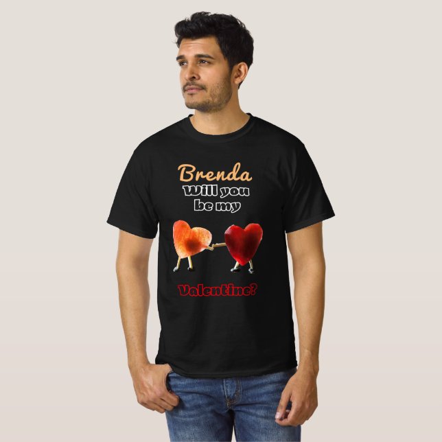 Camiseta ¿Serás mi Valentine? Hombre (Anverso completo)