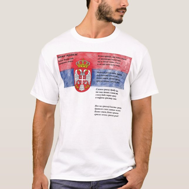Camiseta Serbia - Б о ж е п а р snihtsnihtsni (Anverso)