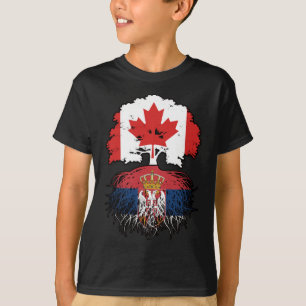 Camiseta Serbia Bandera de raíces de árbol canadiense serbi