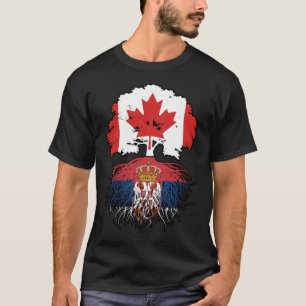 Camiseta Serbia Bandera de raíces de árbol canadiense serbi