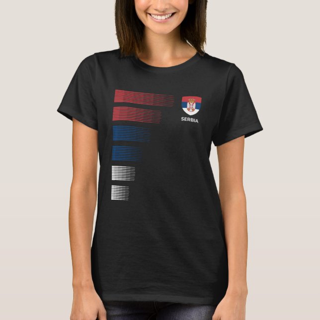 Camiseta Serbia Bandera Emblema Patriótico Orgullo Nacional (Anverso)