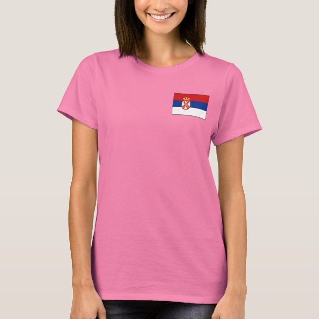 Camiseta Serbia Bandera + Mapa (Anverso)