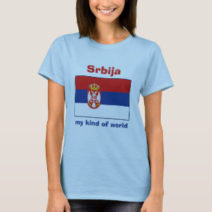 Camiseta Serbia Bandera + Mapa + Texto