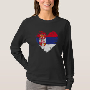 Camiseta Serbia Corazón Serbio O Bandera Serbia Serbio O Se