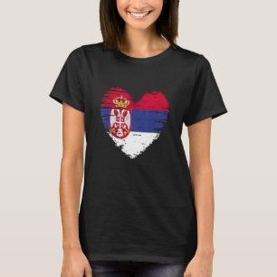 Camiseta Serbia Corazón Serbio o Bandera Serbia Serbio o Se