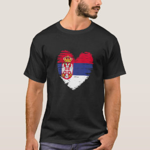Camiseta Serbia Corazón Serbio O Bandera Serbia Serbio O Se