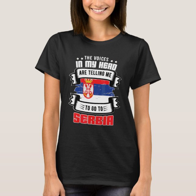 Camiseta Serbia En Mi Cabeza (Anverso)