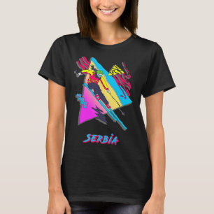 Camiseta Serbia Esquí Esquiador Arte Gráfico Montaña Deport