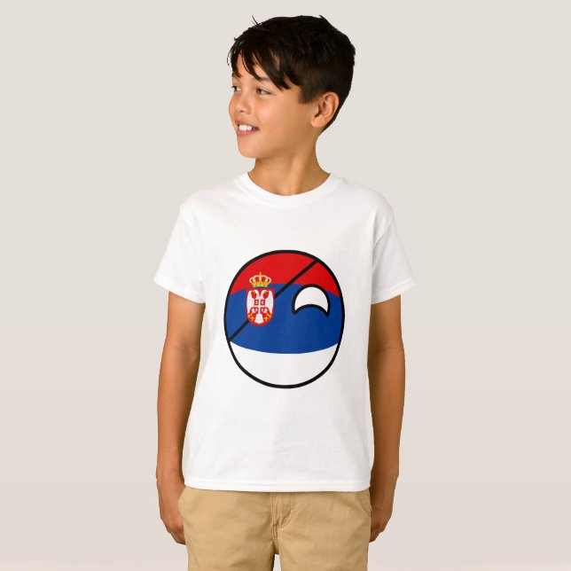 Camiseta Serbia Geeky que tiende divertida Countryball (Anverso completo)