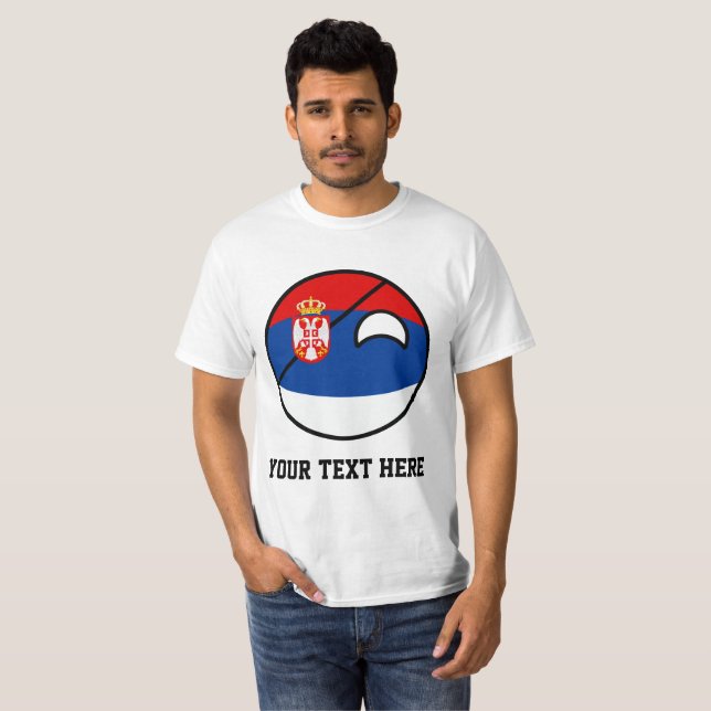 Camiseta Serbia Geeky que tiende divertida Countryball (Anverso completo)