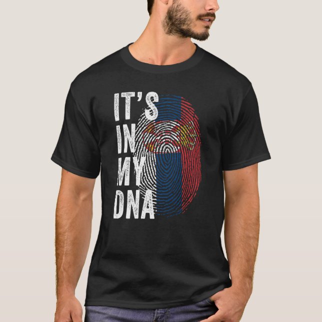 Camiseta Serbia It's In My DNA Cute Serb Fingerprint Serbia (Anverso)