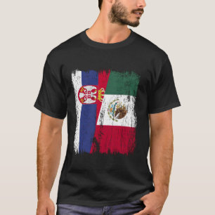 Camiseta Serbia México Media Bandera Herencia Serbia Mexica