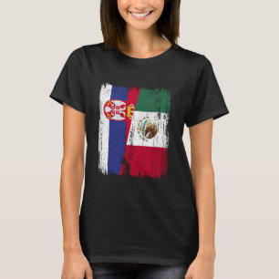 Camiseta Serbia México Media Bandera Herencia Serbia Mexica