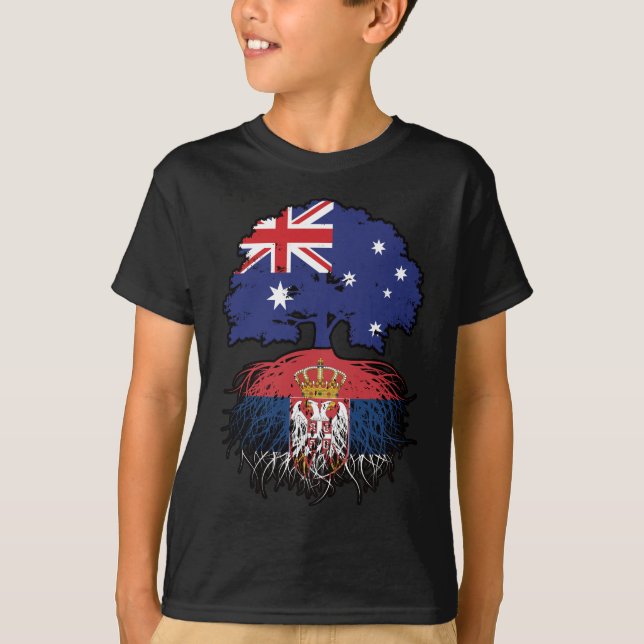 Camiseta Serbia Raíces de árboles australianos serbios (Anverso)