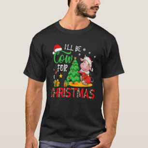 Camiseta Seré Vaca Para Navidad Santa Vaca Luces De árbol D