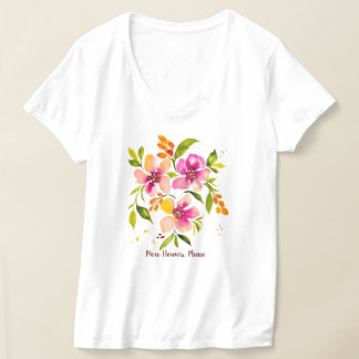 Camiseta Serena-Más Flores, Por Favor Acuarela Floral