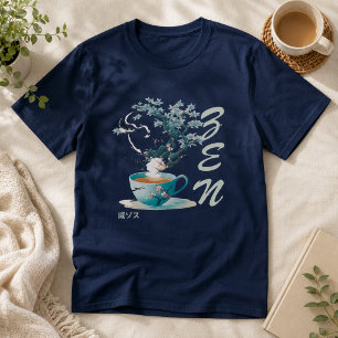 Camiseta Serena taza de té japonesa con flores de cerezo