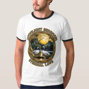 Camiseta Serenata a la luz de la luna Amor Eterno Cisnes