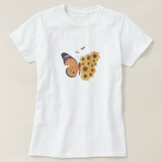 Camiseta Serenata De Girasol Con Diseño De Mariposa