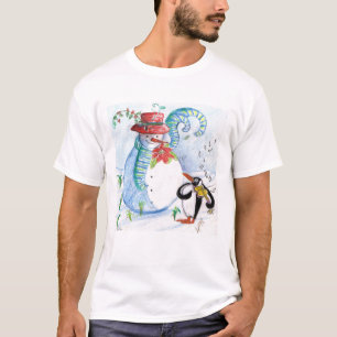 CAMISETA SERENATA INVERNAL DIVERTIDA DE UN MUÑECO DE NIEVE 