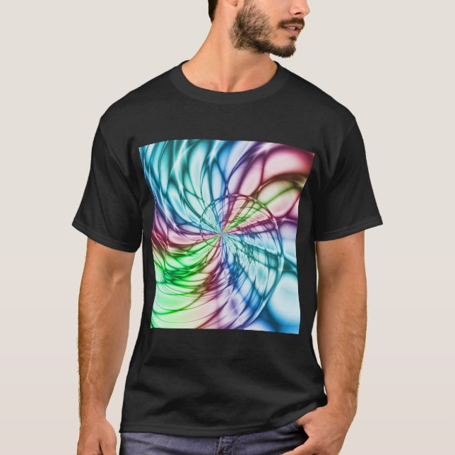 Camiseta Serendipia | Arte fractal multicolor (Anverso)