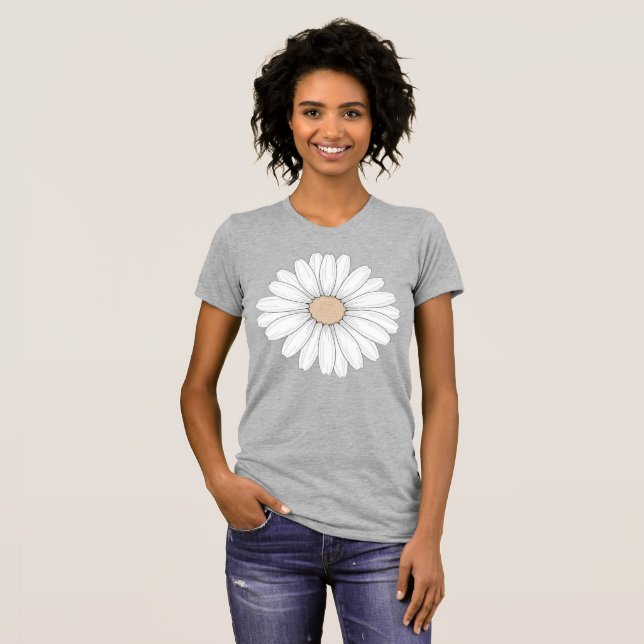 Camiseta Serene Bloom: Delicate Fine Line Botanical Art (Anverso completo)