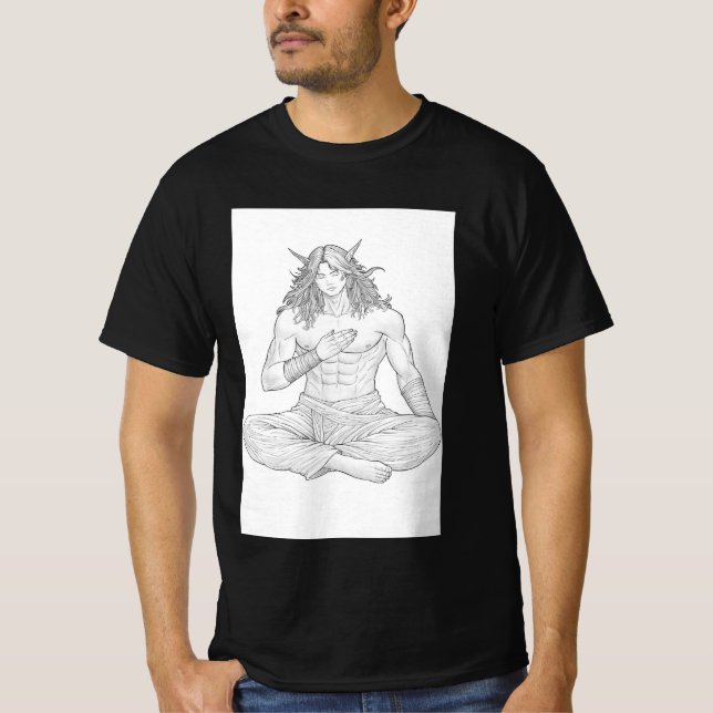 Camiseta Serene Elf Warrior | Fantasy Anime Character Art (Anverso)