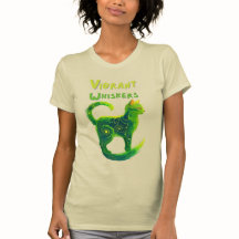 Serene Glow: Gato artístico en verde y amarillo